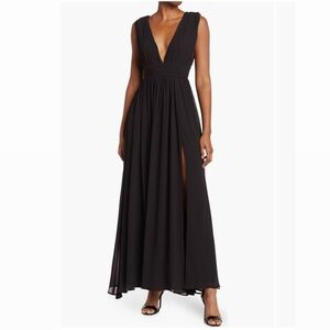 Athen plunging v-neck maxi dress